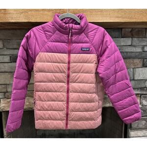 Girls PATAGONIA Two Tone Purple / Pink Netplus Puffer Jacket Size XL 14 *